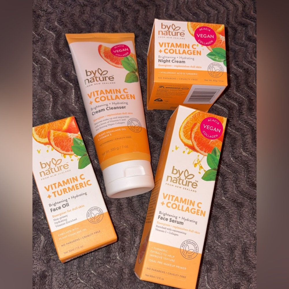 By Nature Vitamin C + Collagen Skincare Set - Orange & White
